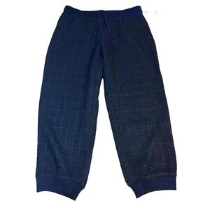 Mode of One Mens XL Deep Black Textured Grid Knit Jogger Pants NEW